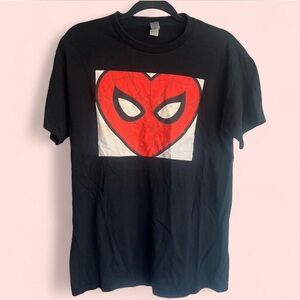 Gildan Black Heavy Cotton Spider-Man Heart Graphic